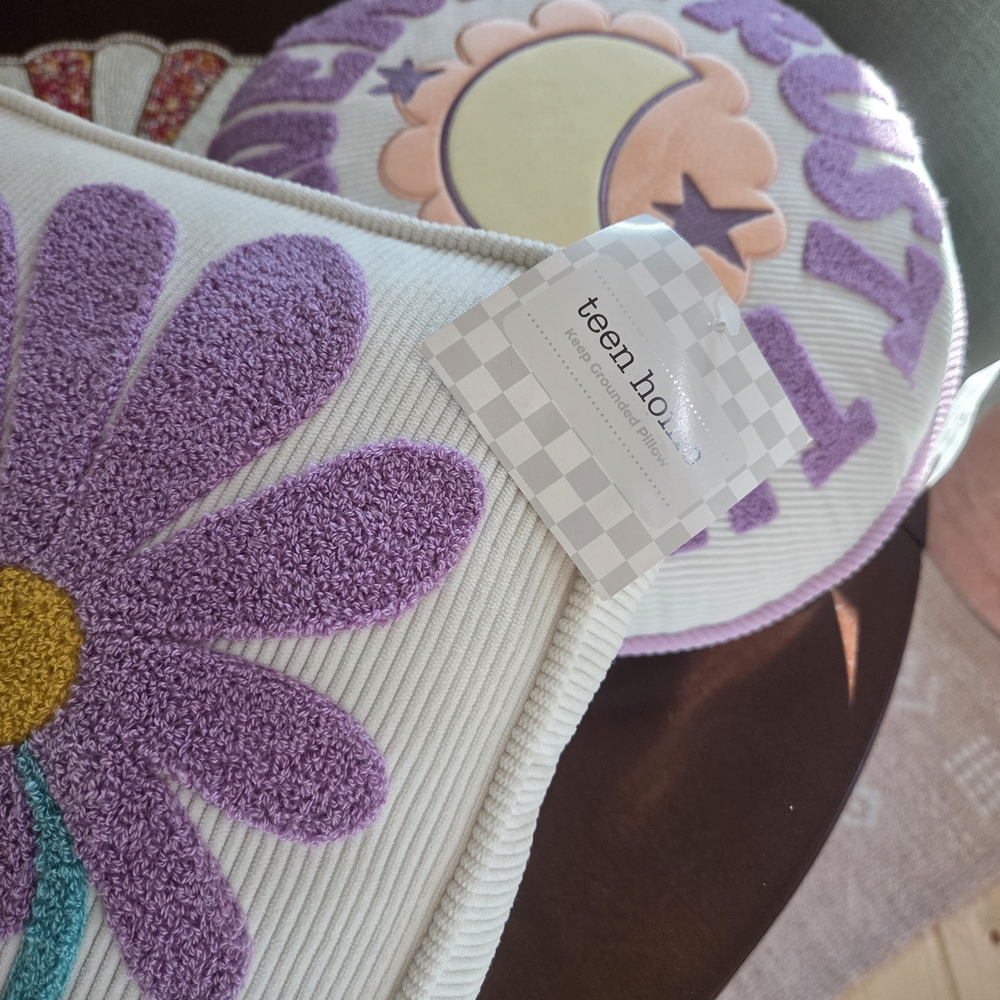 Teen Home Purple and Yellow Floral Throw Pillows